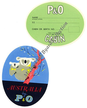 P and O-Orient Initial Baggage Label